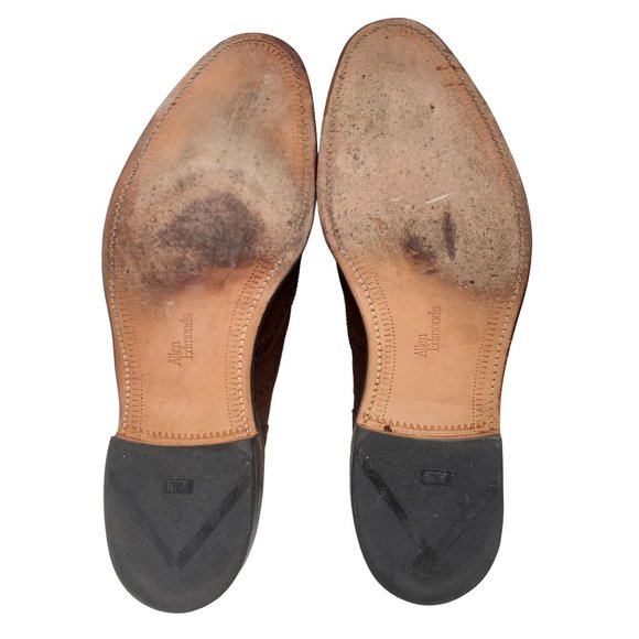 Allen Edmonds "McAllister" Mens 13 Brown Suede Leather Dress Shoe Wingtip Oxford - Picture 4 of 16